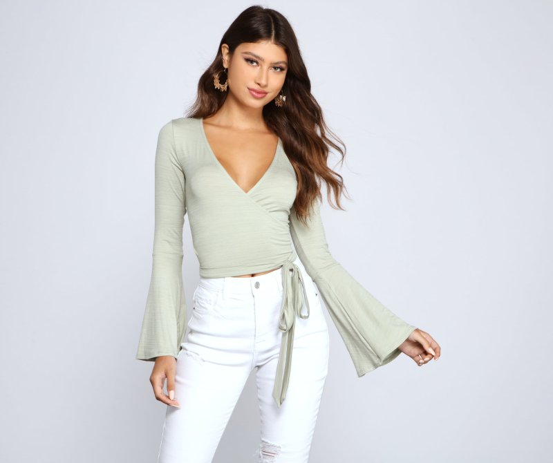 TableClothsUs Add Some Flair Wrap-Front Top