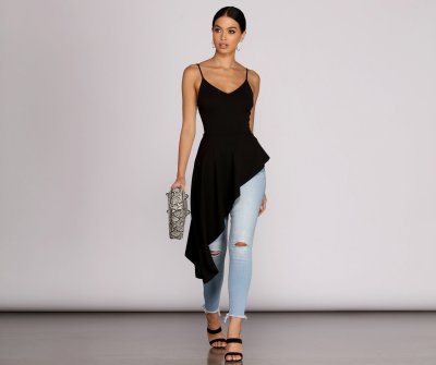 TableClothsUs Pretty In Peplum High Low Top