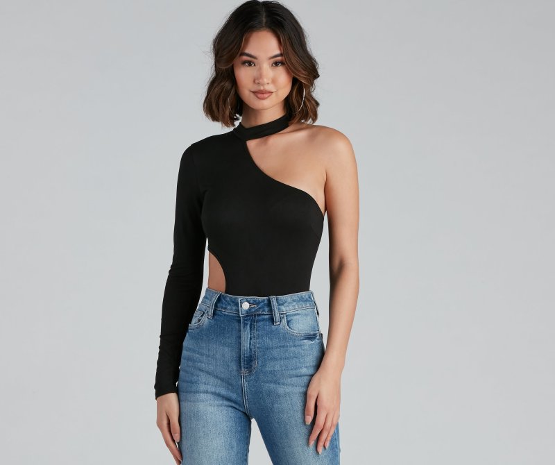 TableClothsUs Sultry Cutouts Fitted Bodysuit